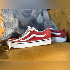 Vans Rust and White Lace-Up Sneakers